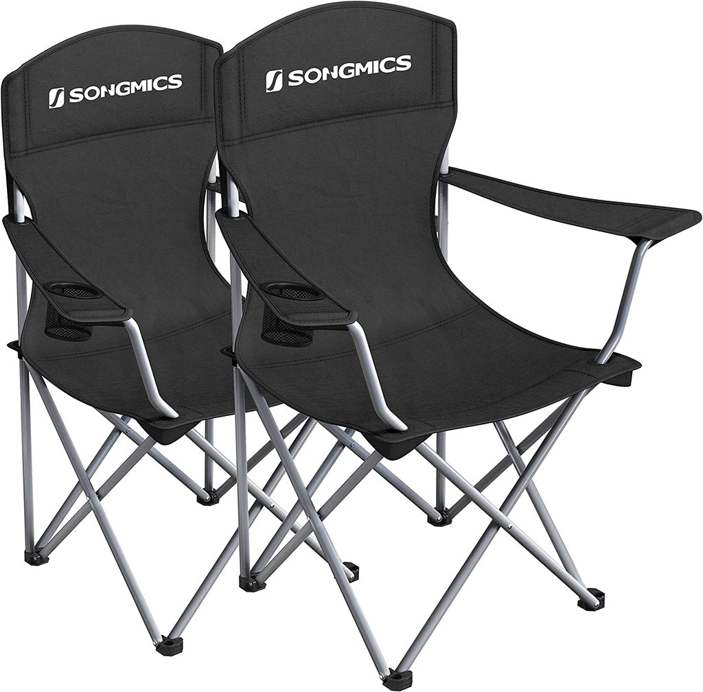 SONGMICS Set of 2 Folding Camping Outdoor Chairs Black Main image