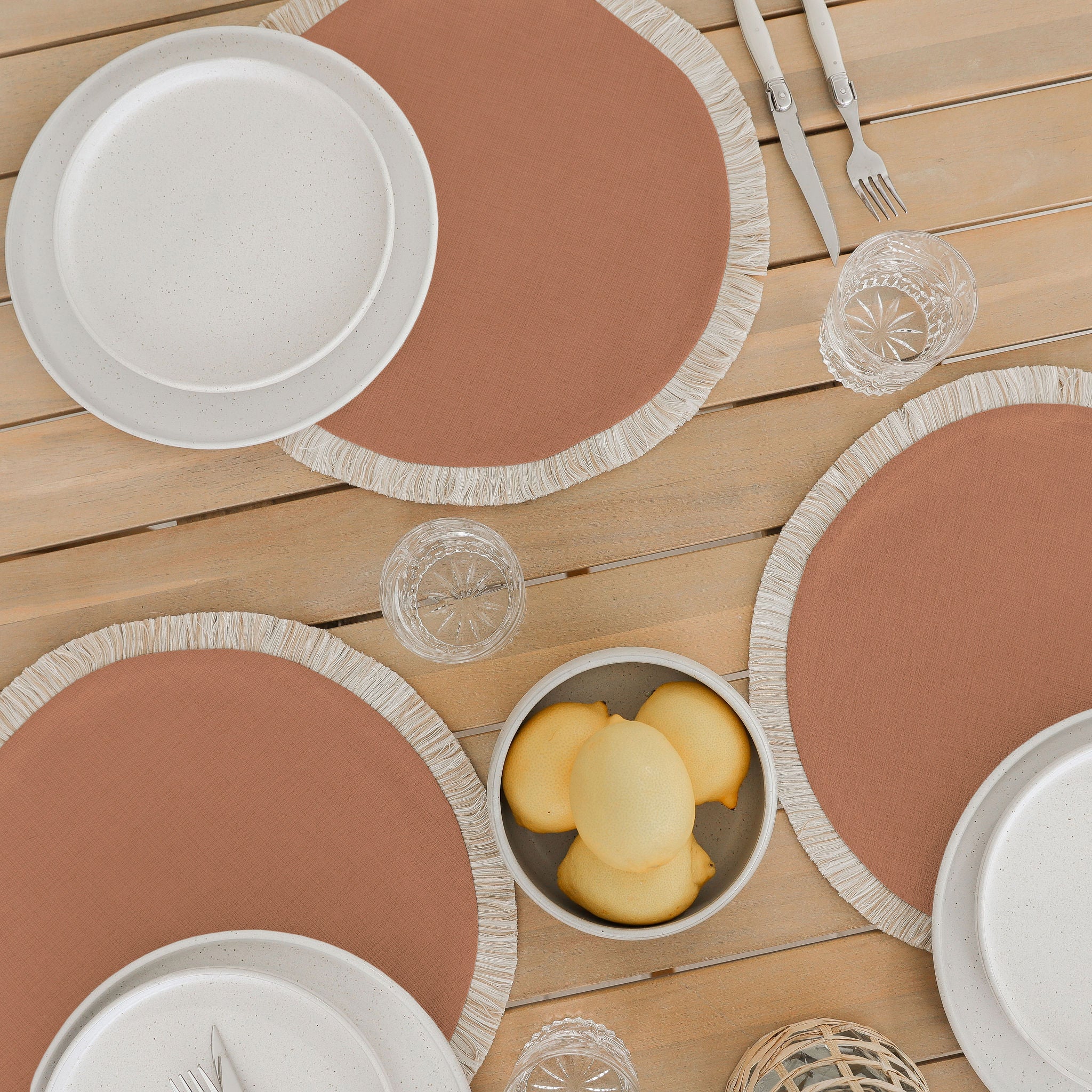 Round Placemat-Solid-Clay-40cm Secondary image