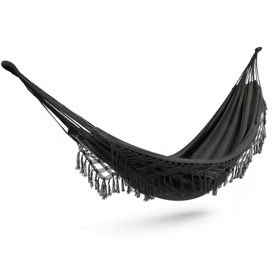 Boho Cotton Macrame Hammock-Black Main image
