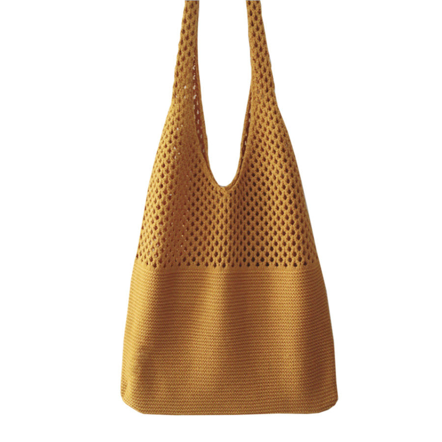 Boho Retro Shopping Bag-Mustard Main image