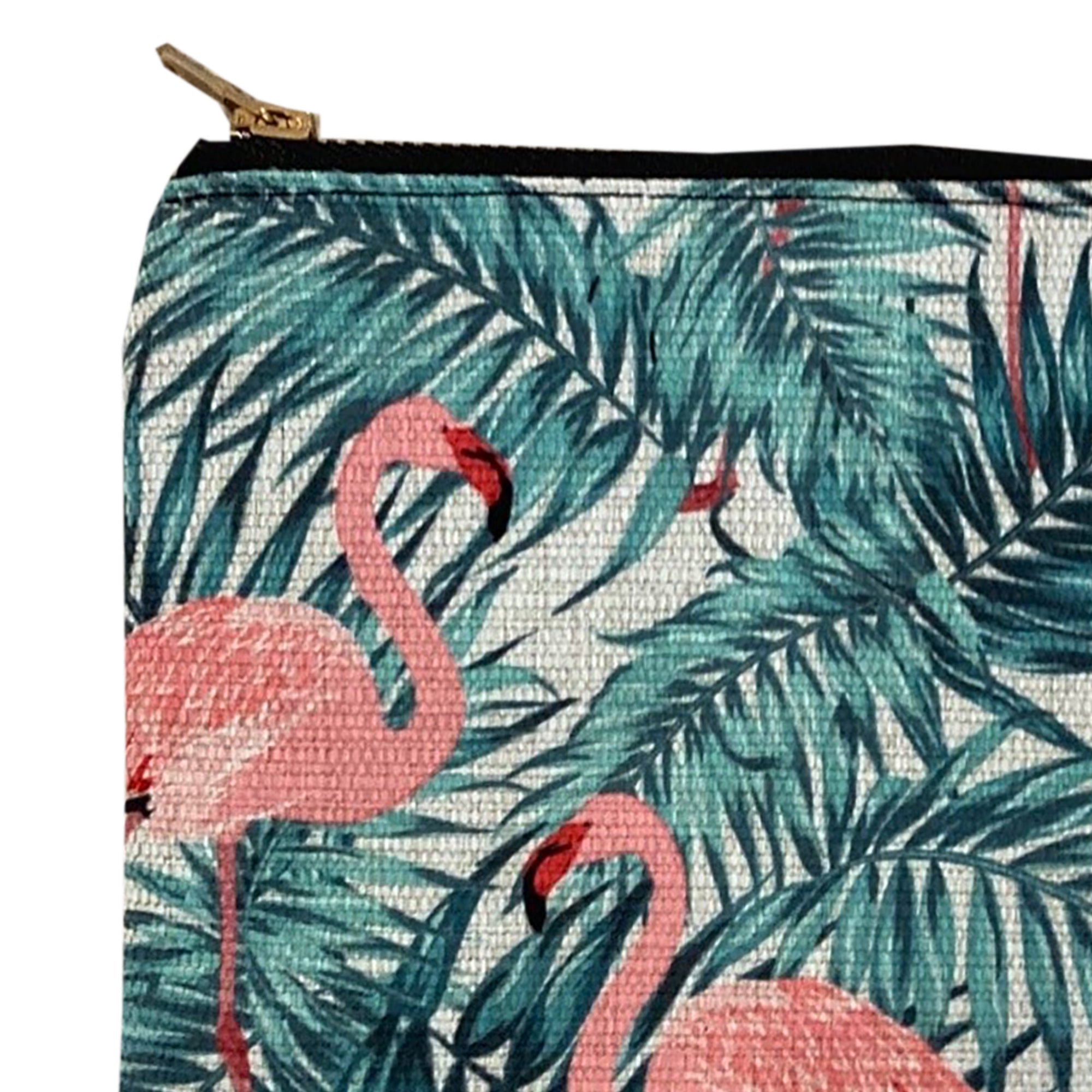 Zip Clutch Pouch-Tropical Flamingo Secondary image