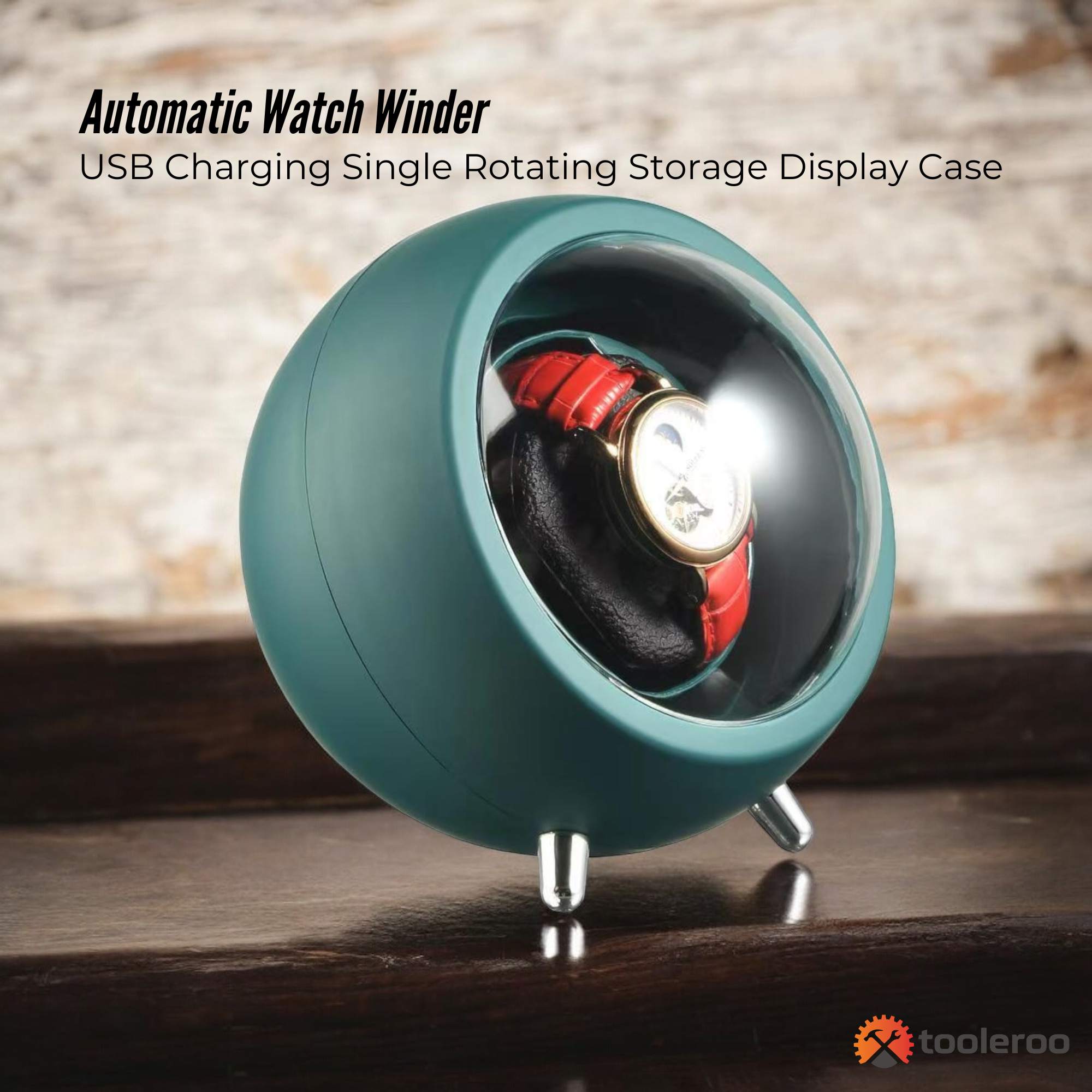 Automatic Watch Winder - USB Charging Single Rotating Storage Display Case Secondary image