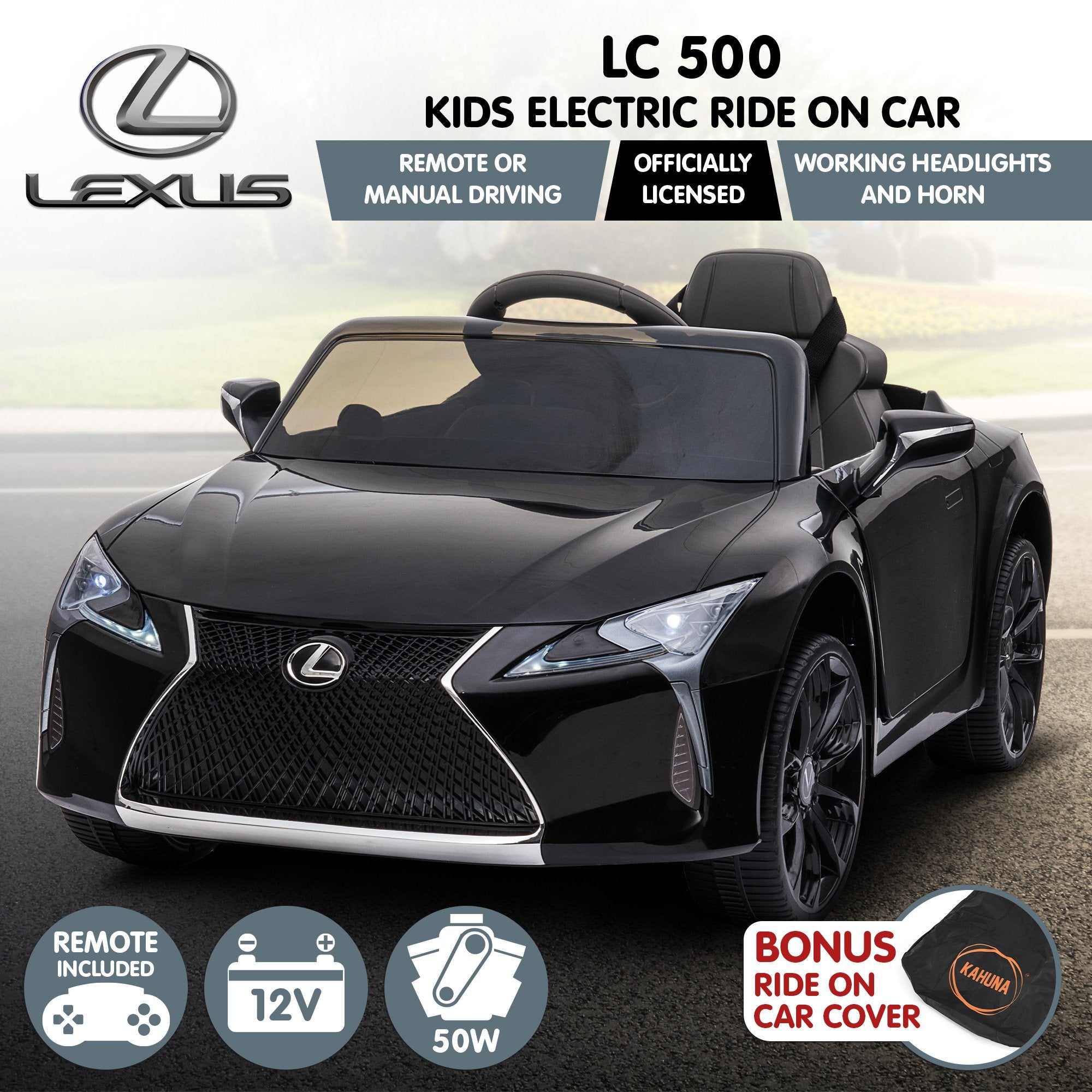 Kahuna Licensed Lexus LC 500 Kids Electric Ride On Car - Black Secondary image