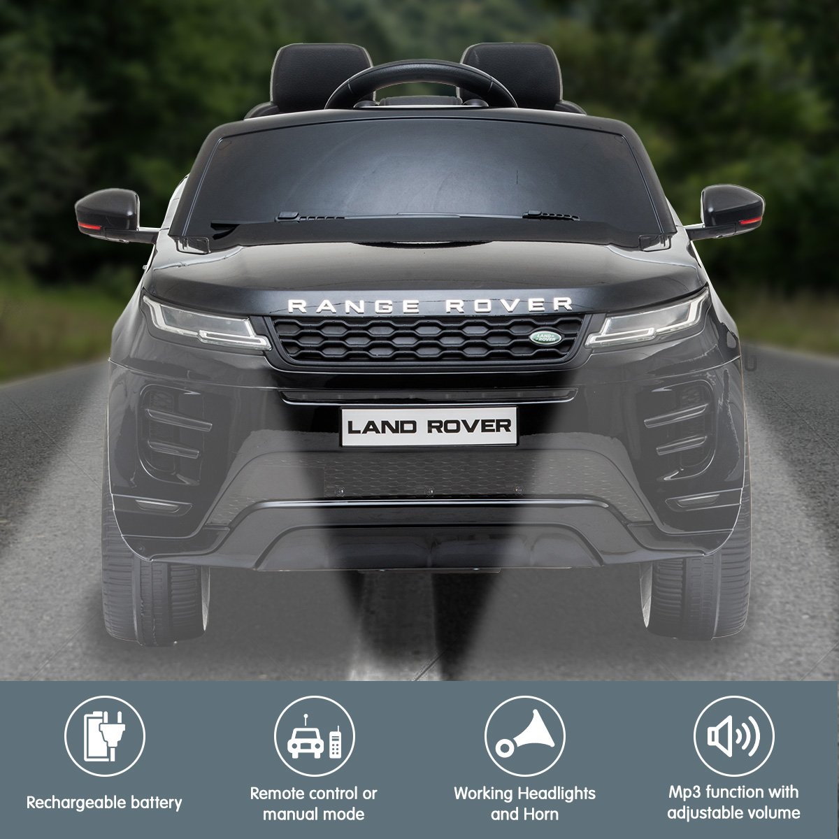 Kahuna Land Rover Licensed Kids Electric Ride On Car Remote Control - Black Secondary image