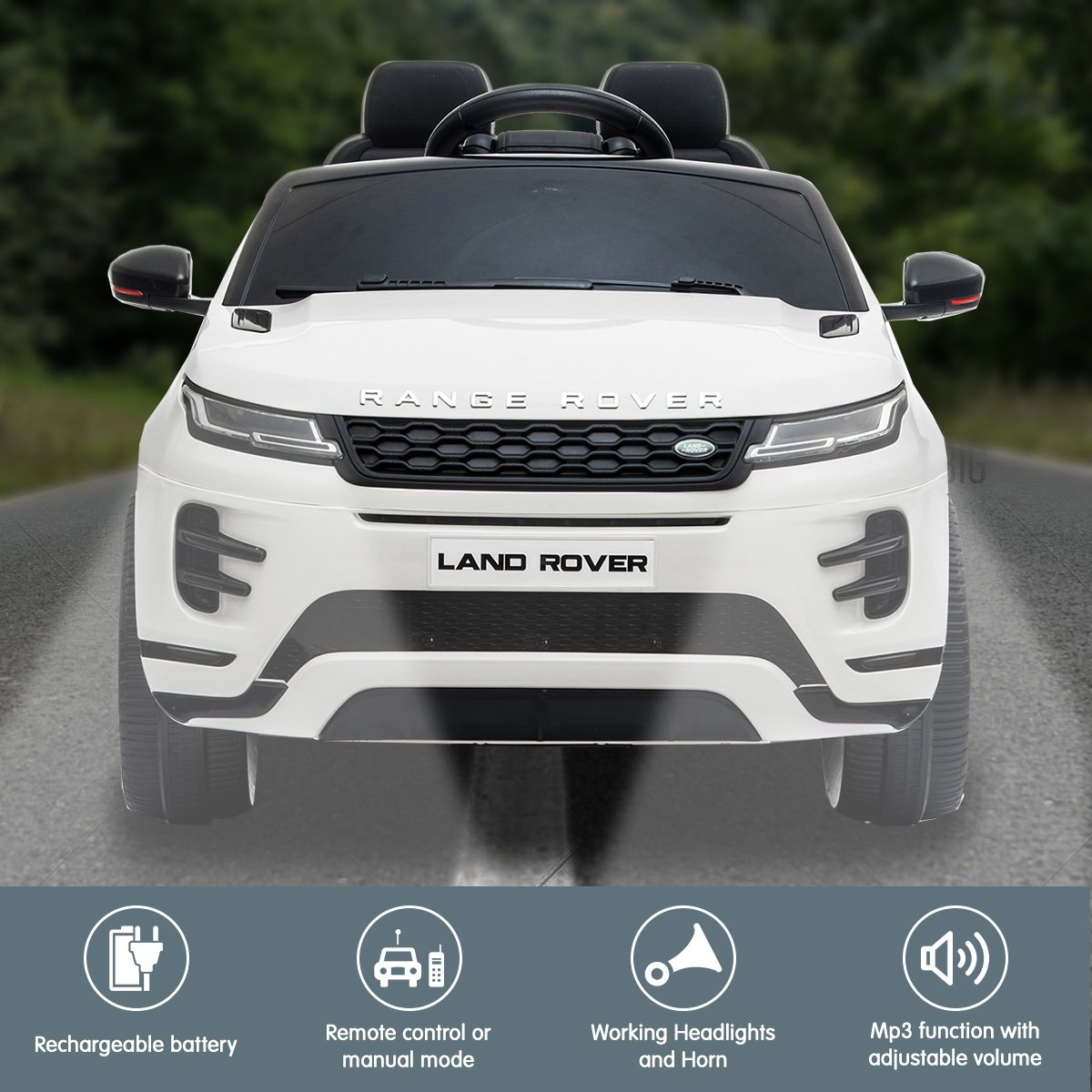 Kahuna Land Rover Licensed Kids Electric Ride On Car Remote Control - White Secondary image
