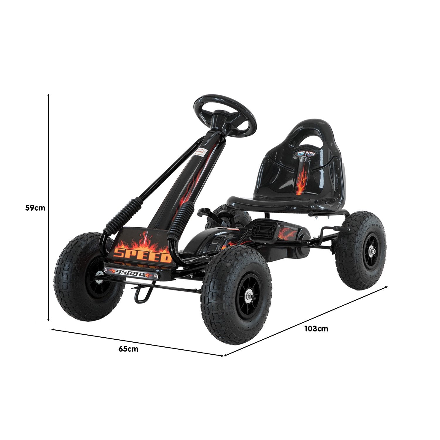Kahuna G95 Kids Ride On Pedal-Powered Go Kart - Black Secondary image