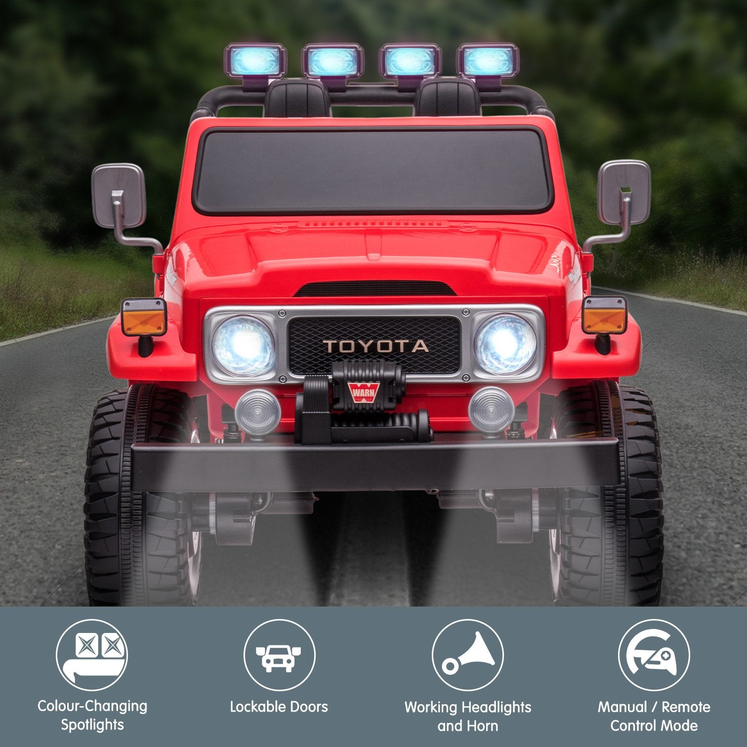 Kahuna Licensed Toyota FJ-40 Electric Kids Ride On Car by Kahuna - Red Secondary image