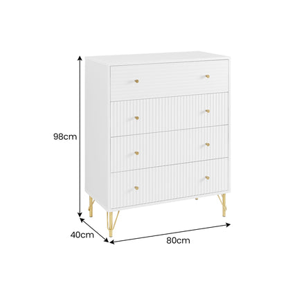 Sarantino Rocco Chest Of Drawers - White