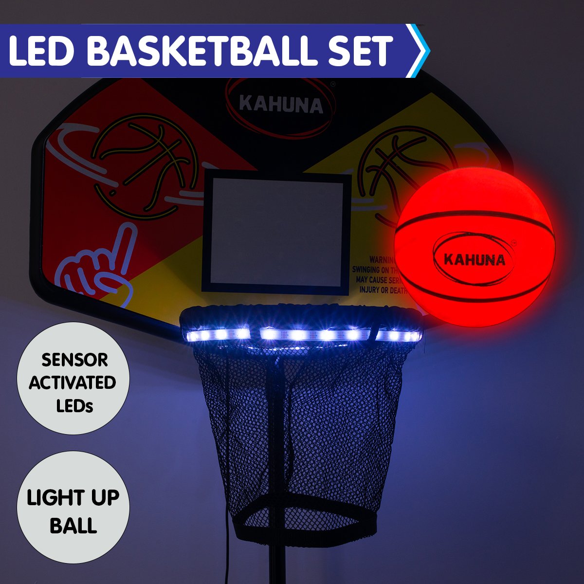 Kahuna Trampoline Led Basketball Hoop Set With Light-up Ball Secondary image