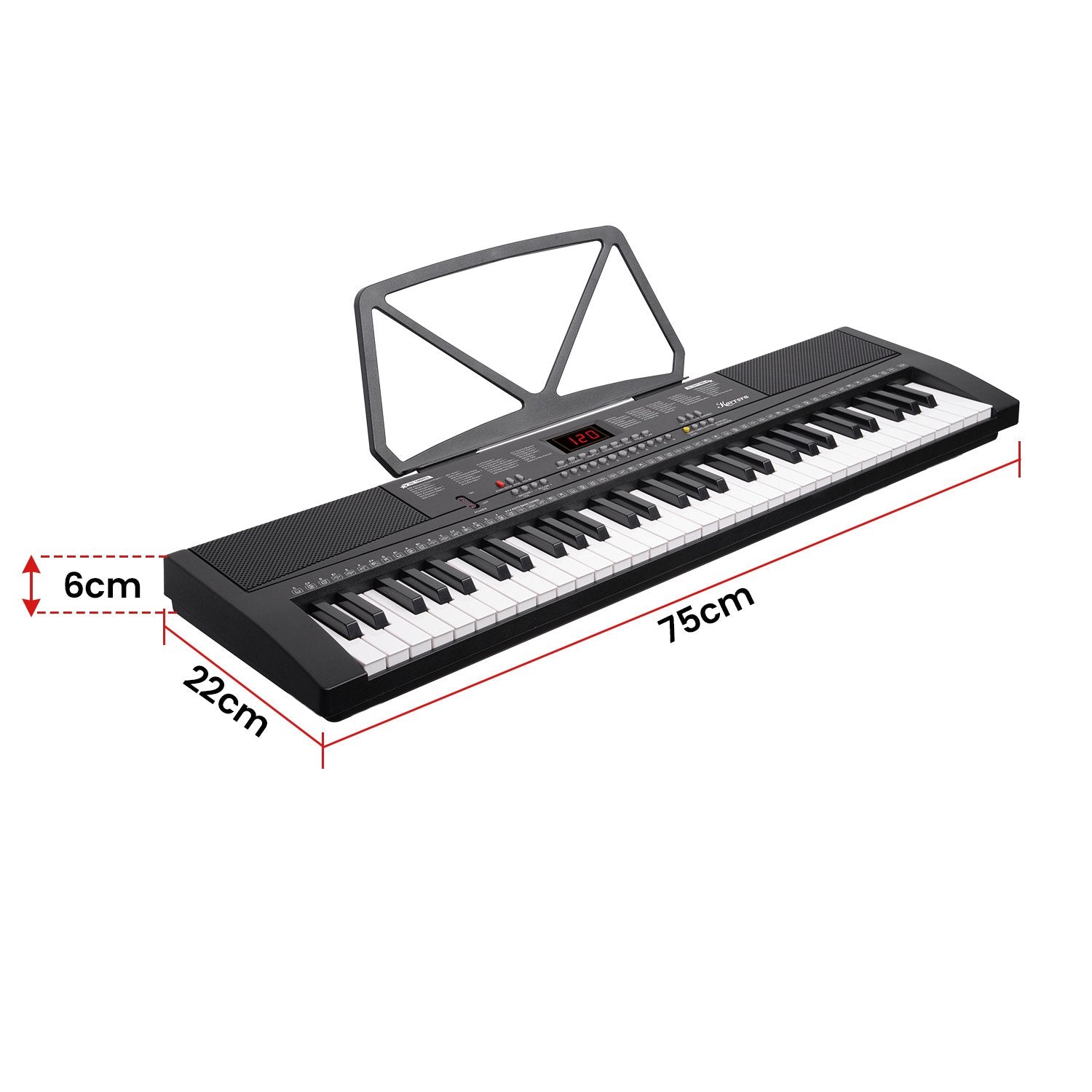 Karrera 61-key Electronic Led Keyboard 75cm Portable Piano In Black With Microphone Input, Headphone Output, 255 Timbres & Rhythms Secondary image