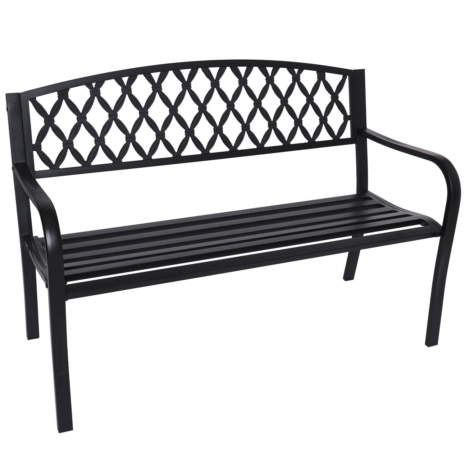 Wallaroo Steel Outdoor Garden Bench - Diamond Main image