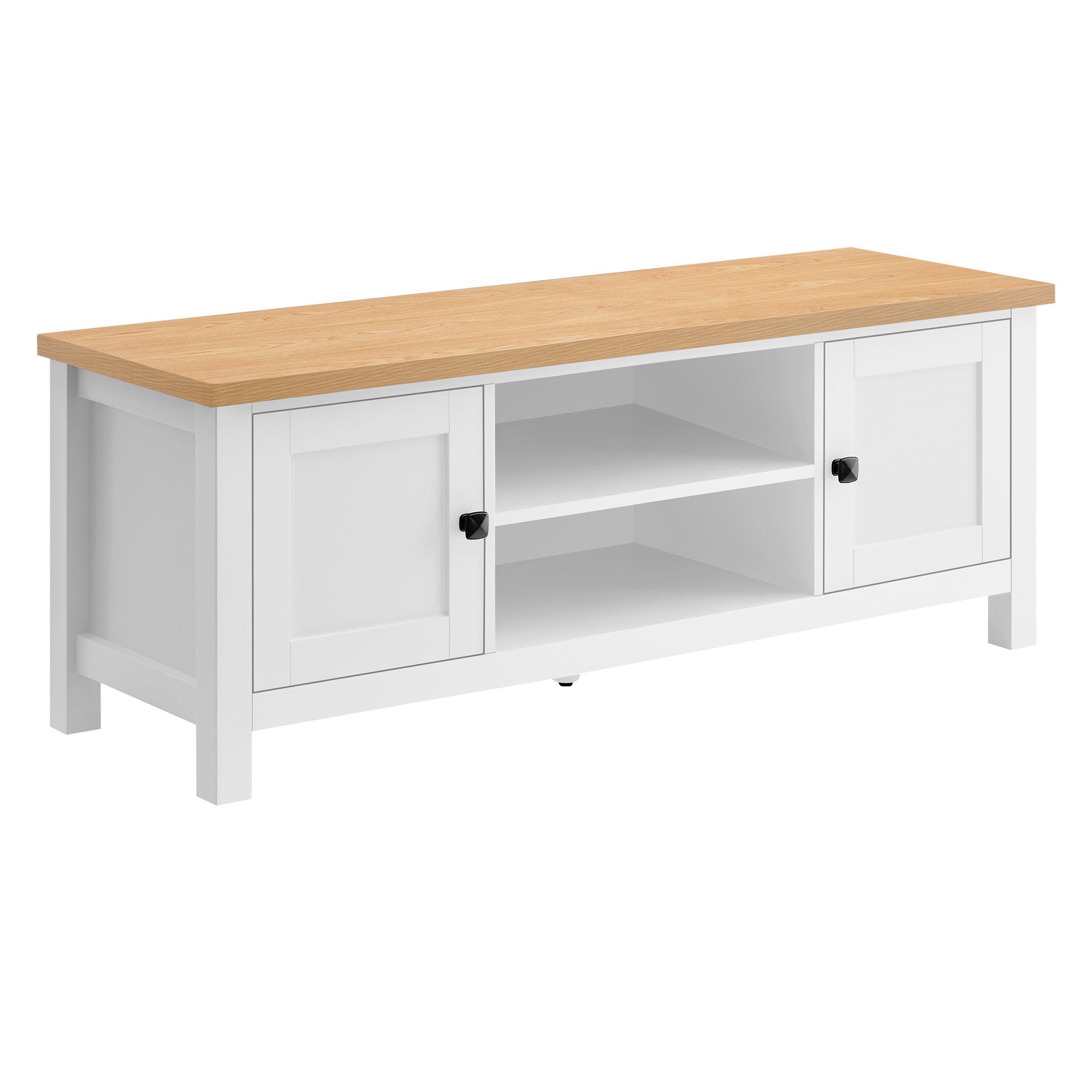 Sarantino Gio Tv Stand - White/natural Main image