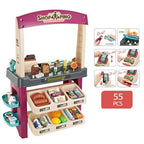 Kids Supermarket Ice Cream Cart Shop Dessert Food Pretend Role Play Set Toy Gift Red