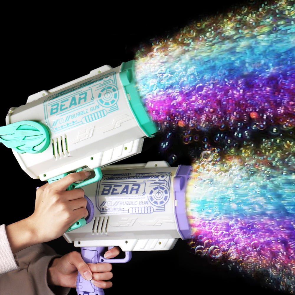 Electric Bubble Gun Machine Soap Bubbles Kids Adults Summer Outdoor Playtime Toy Pink Secondary image