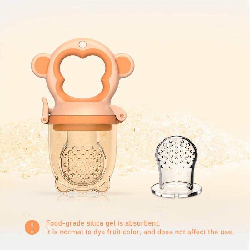 2 X Newborn Baby Food Fruit Nipple Feeder Pacifier Safety Silicone Feeding Tool Brown Secondary image