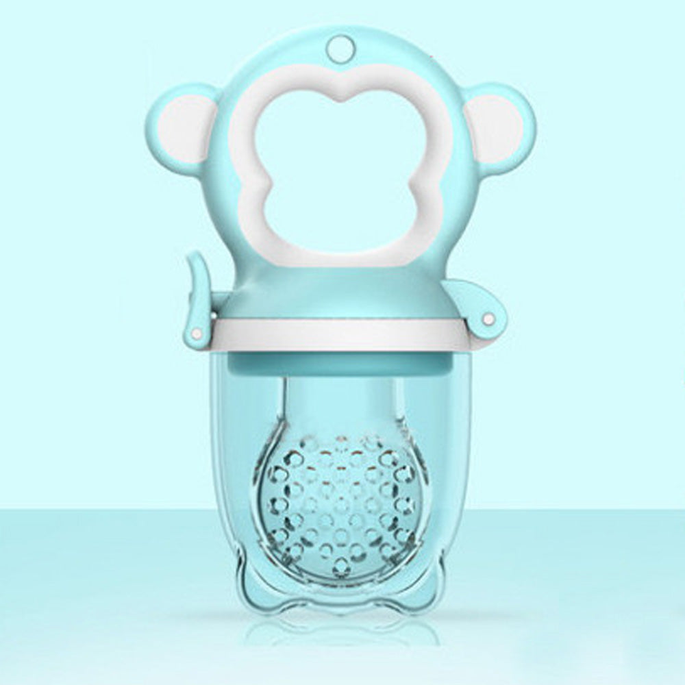 2 X Newborn Baby Food Fruit Nipple Feeder Pacifier Safety Silicone Feeding Tool Blue Large Main image