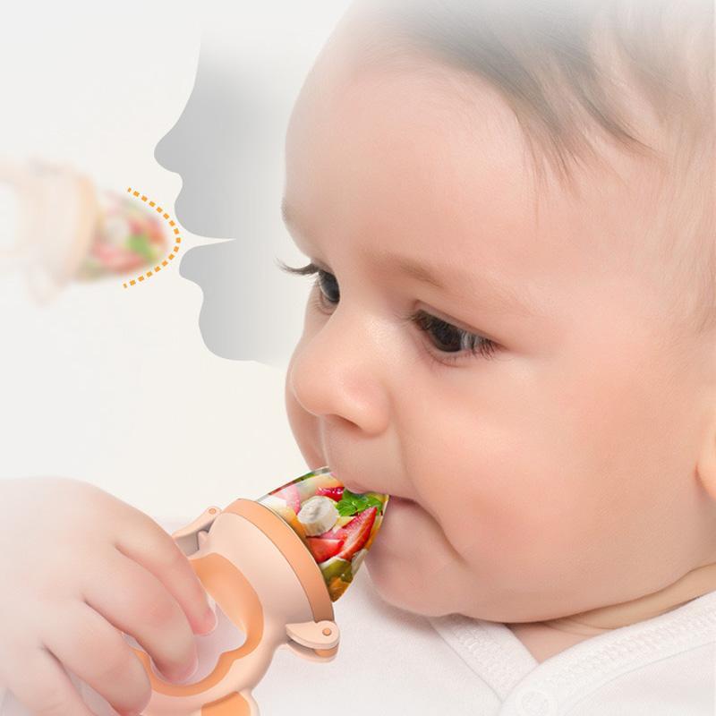 2 X Newborn Baby Food Fruit Nipple Feeder Pacifier Safety Silicone Feeding Tool Blue Large Secondary image