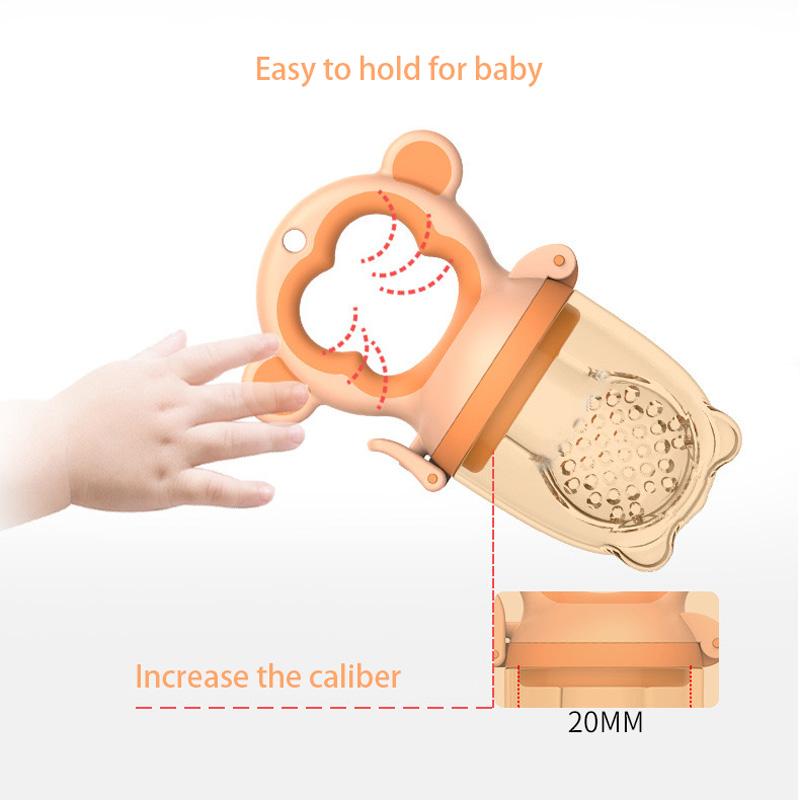 2 X Newborn Baby Food Fruit Nipple Feeder Pacifier Safety Silicone Feeding Tool Brown Large Secondary image