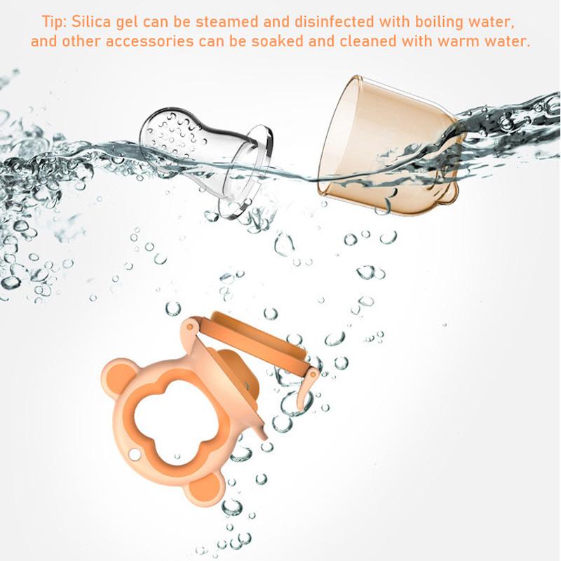2 X Newborn Baby Food Fruit Nipple Feeder Pacifier Safety Silicone Feeding Tool Brown Small Secondary image
