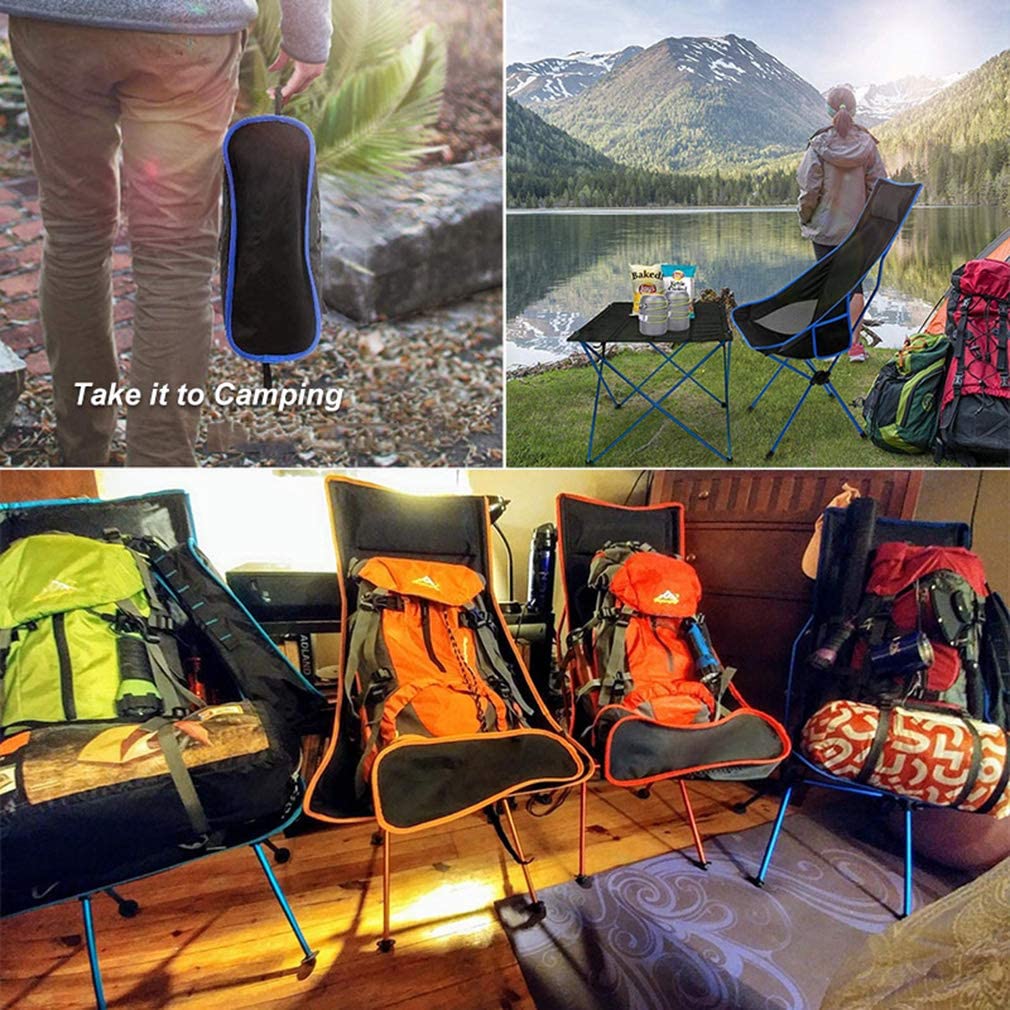 Camping Chair Folding High Back Backpacking Chair with Headrest, Lightweight Portable Compact for Outdoor Camp, Travel, Beach, Picnic, Festival Secondary image
