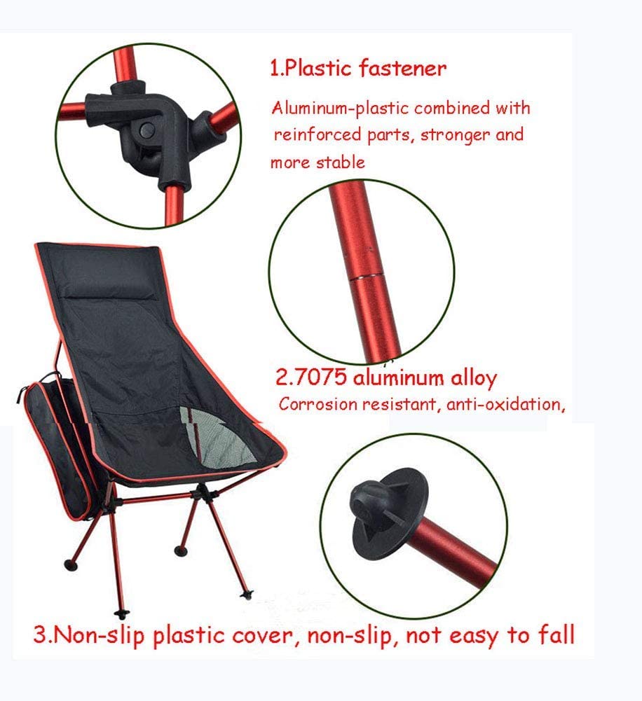 Camping Chair Folding High Back Backpacking Chair with Headrest, Lightweight Portable Compact for Outdoor Camp, Travel, Beach, Picnic, Festival Main image