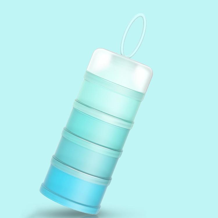 Baby Formula Milk Powder Snack Stackable 4 Layers Dispenser Container Infant Toddler Pink Blue Secondary image
