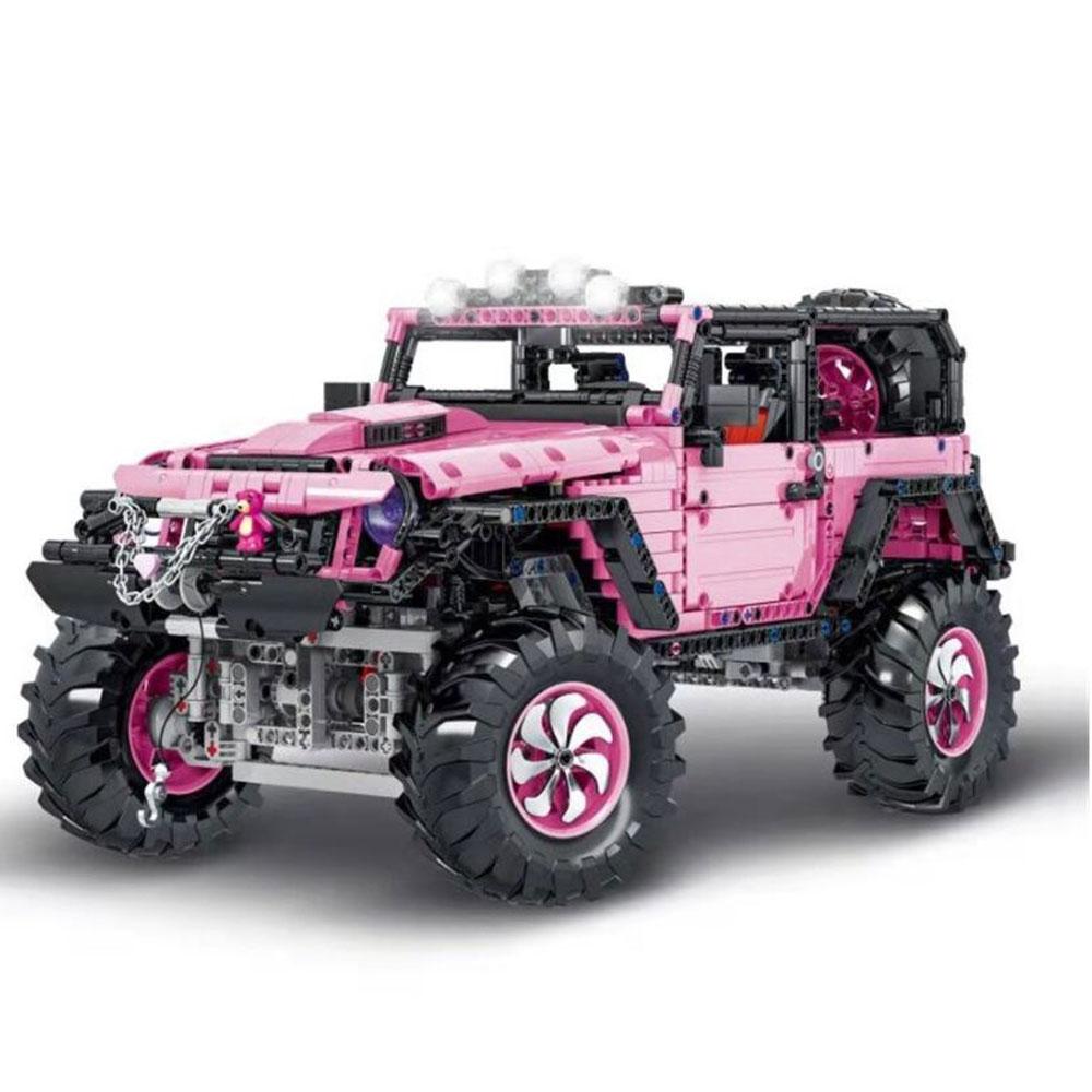2471pcs Off-road Pink Vehicle Building Blocks Bricks Car Series 1:8 Model Kits Gifts Mork 022010-1 Creative Pick Up Main image