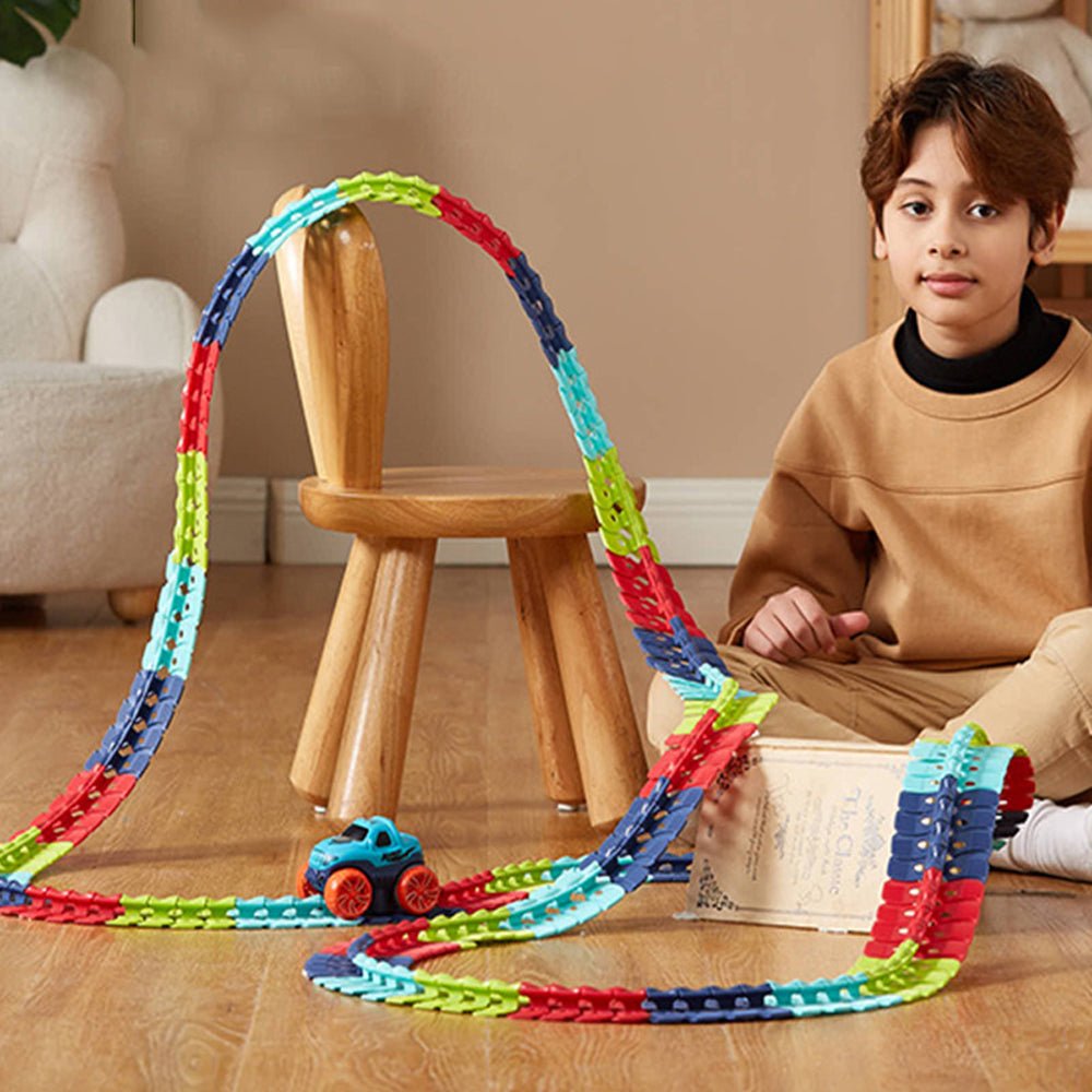 Changeable Track In The Dark Track with LED Light-Up Race Car Flexible Track Toy 138 Main image