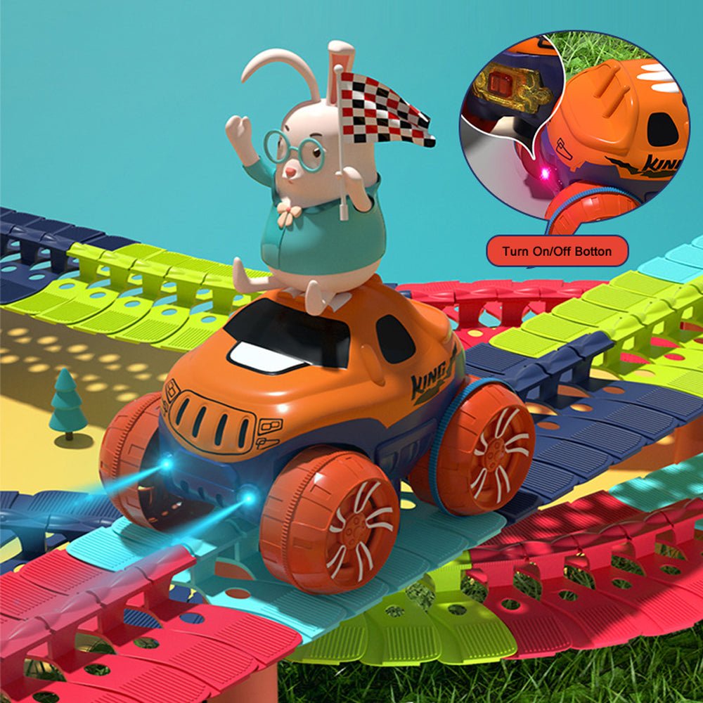 Changeable Track In The Dark Track with LED Light-Up Race Car Flexible Track Toy 184 Main image