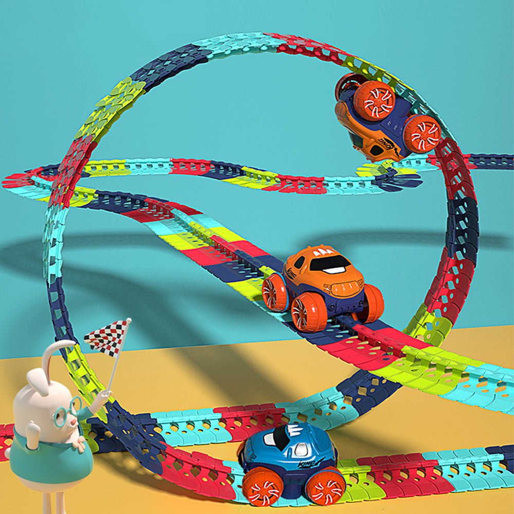 Changeable Track In The Dark Track with LED Light-Up Race Car Flexible Track Toy 92 Main image