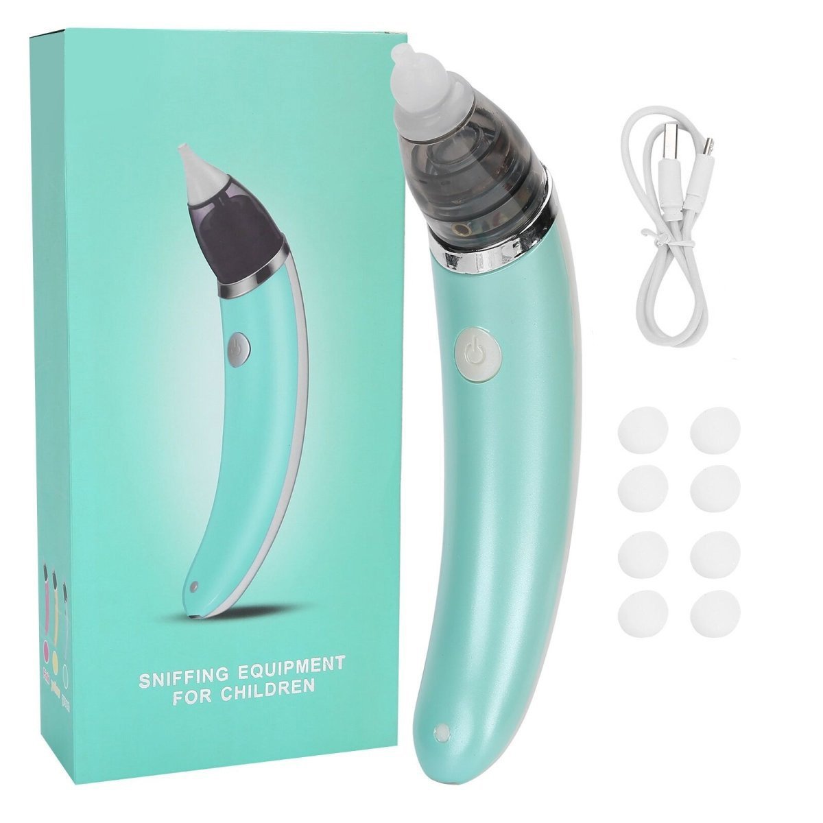 Baby Nasal Aspirator Electric Safe Hygienic Nose Cleaner Snot Sucker For baby (Green) Main image