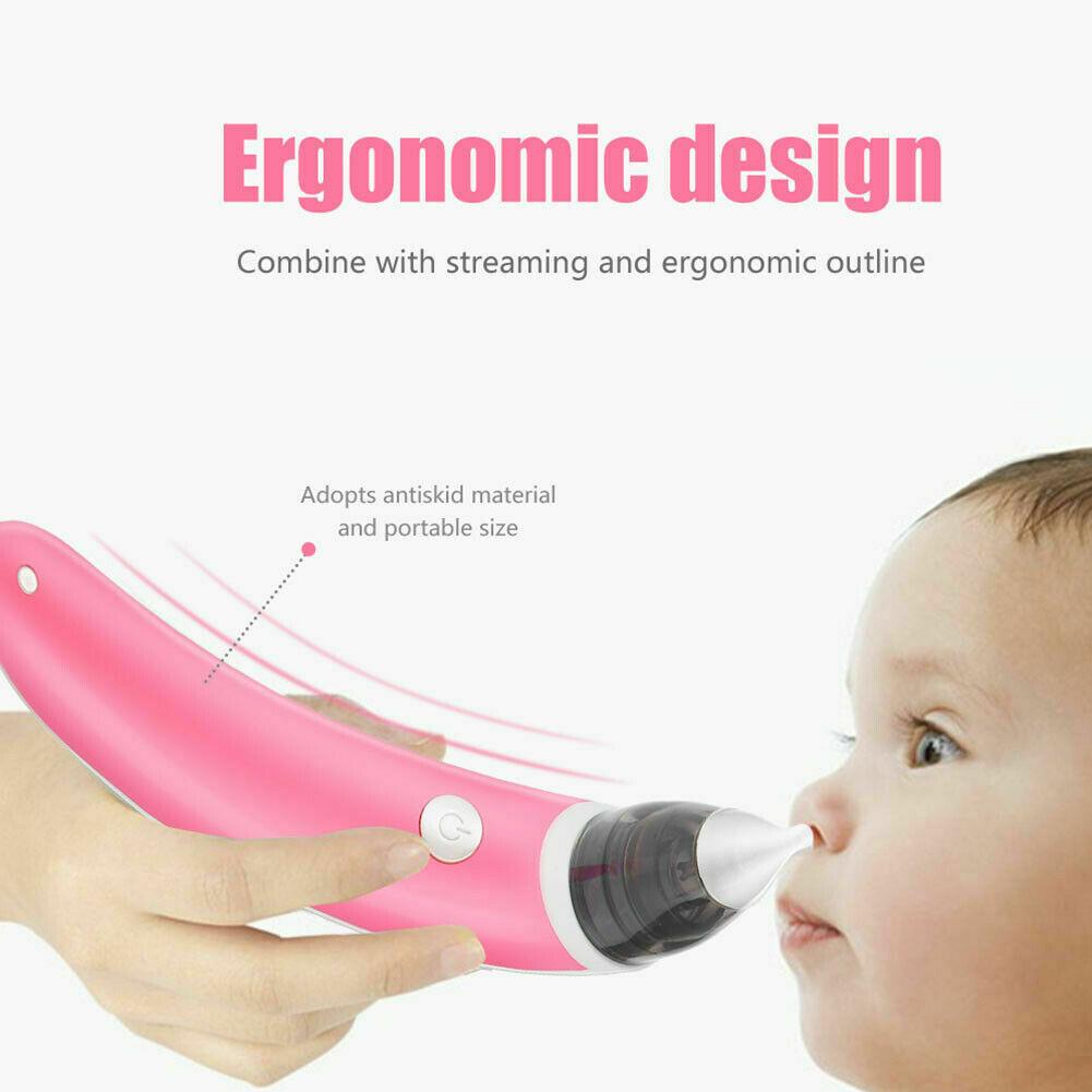 Baby Nasal Aspirator Electric Safe Hygienic Nose Cleaner Snot Sucker For baby (Red) Secondary image