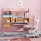 Solid Rubber Wood Height Adjustable Children Kids Ergonomic Blue Study Desk Only 120cm AU