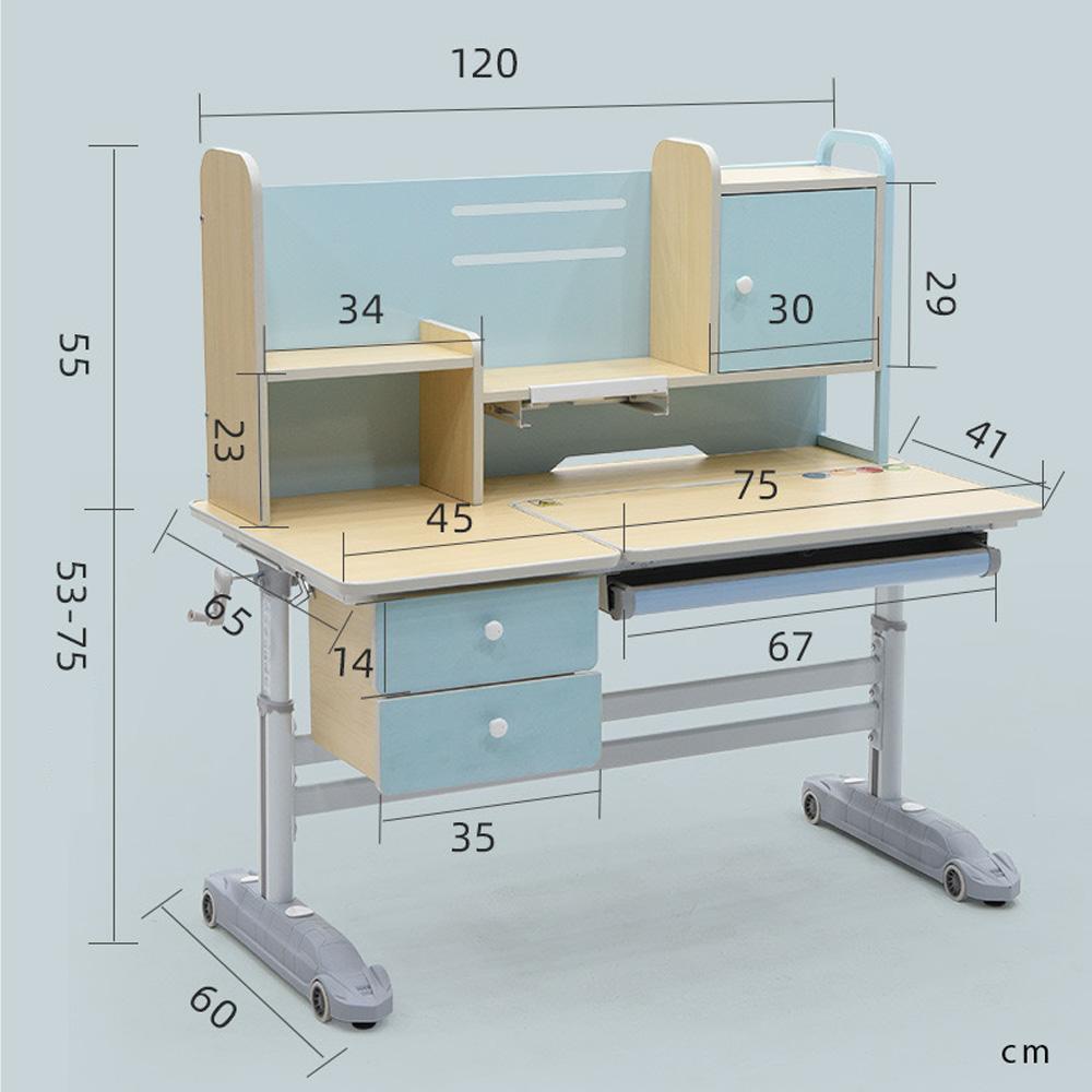 Height Adjustable Children Kids Ergonomic Study Desk Only 120cm Blue AU Main image