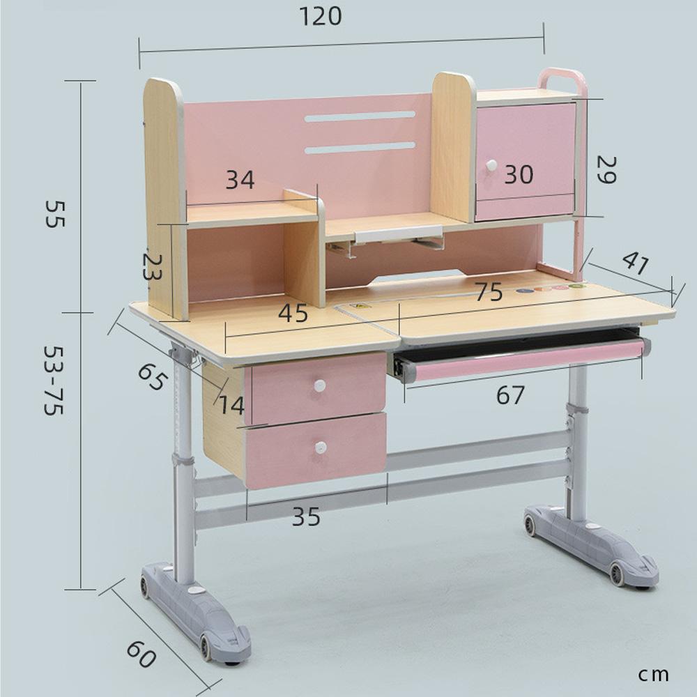 Height Adjustable Children Kids Ergonomic Study Desk Only 120cm Pink AU Main image