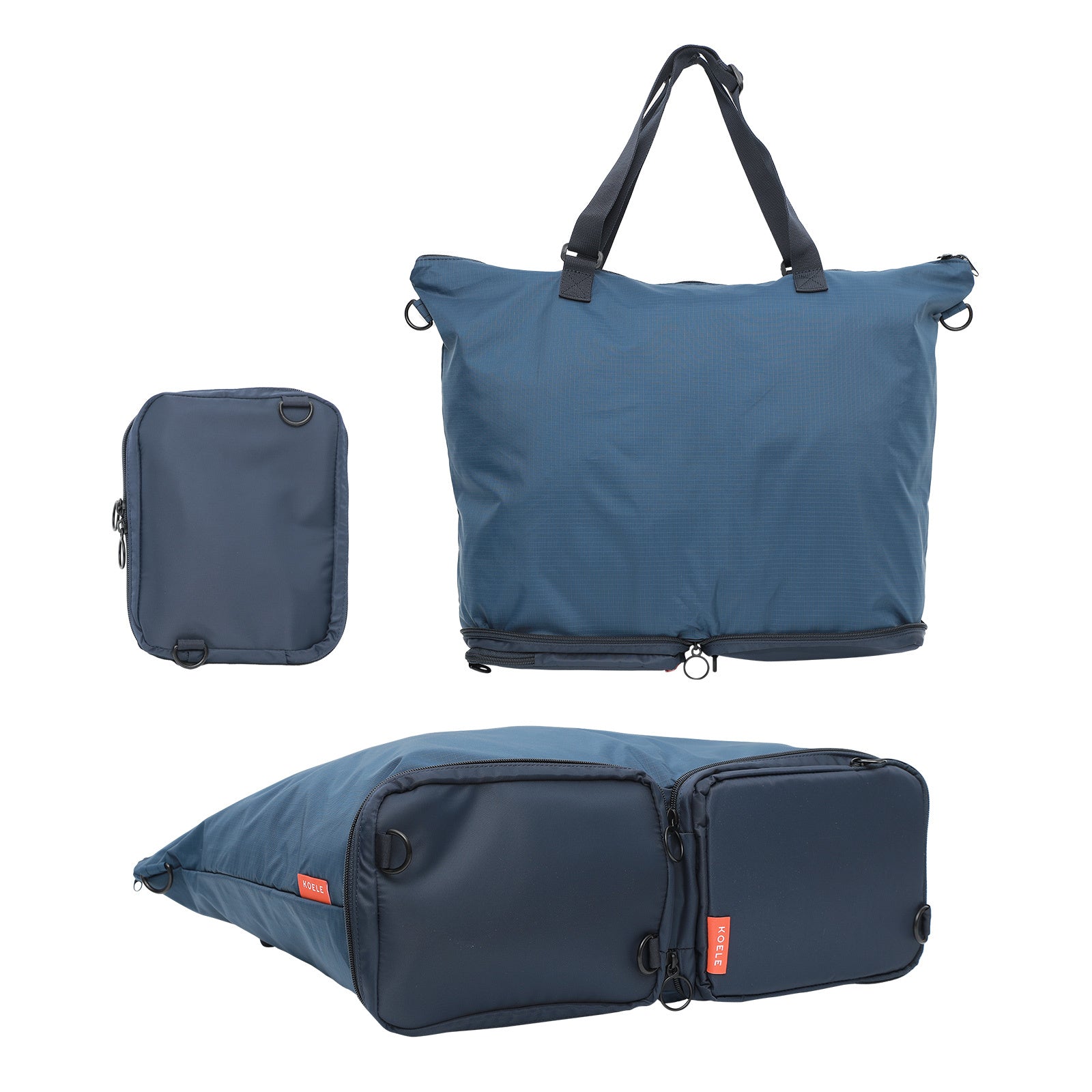 Shopper Bag Tote Bag Foldable Travel Laptop Grocery Nylon KO-DUAL NAVY Main image