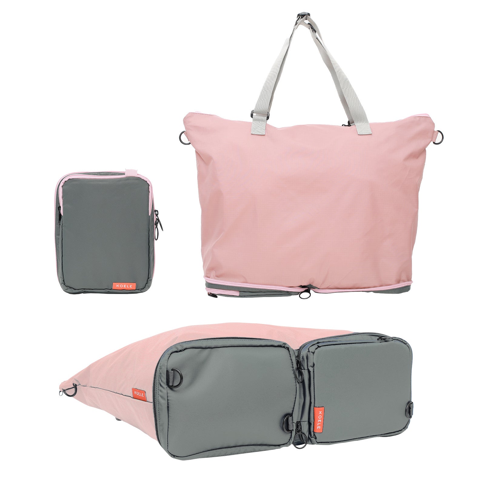 Shopper Bag Tote Bag Foldable Travel Laptop Grocery Nylon KO-DUAL PINK Main image
