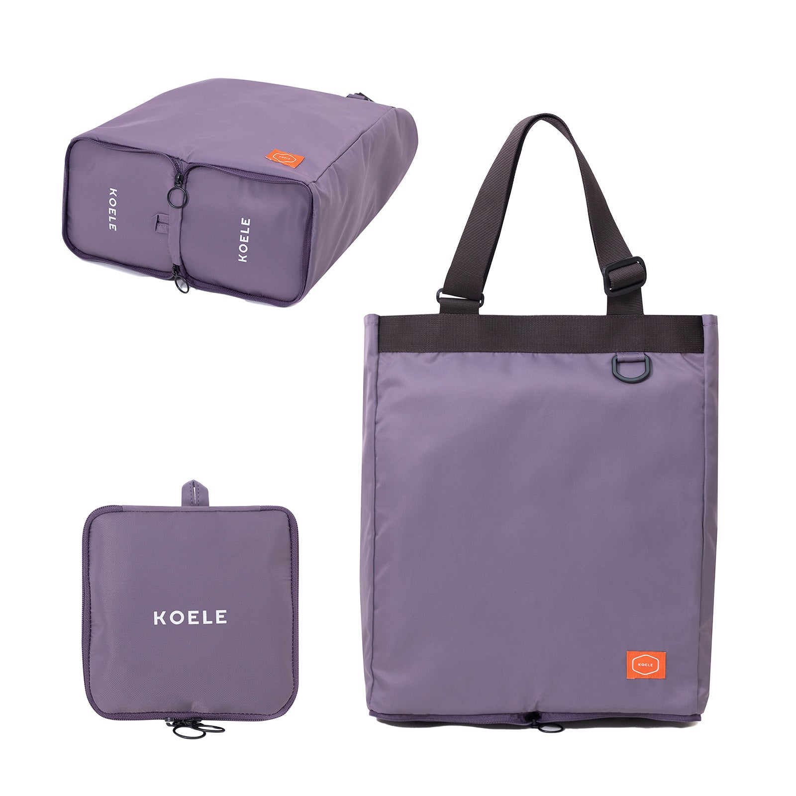 Shopper Bag Tote Bag Foldable Travel Laptop Grocery Nylon KO-SHOULDER PURPLE Main image