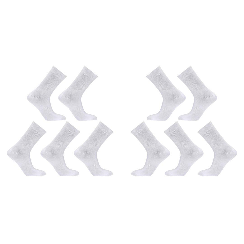 10X Rexy 3D Seamless Crew Socks Large Slim Breathable WHITE