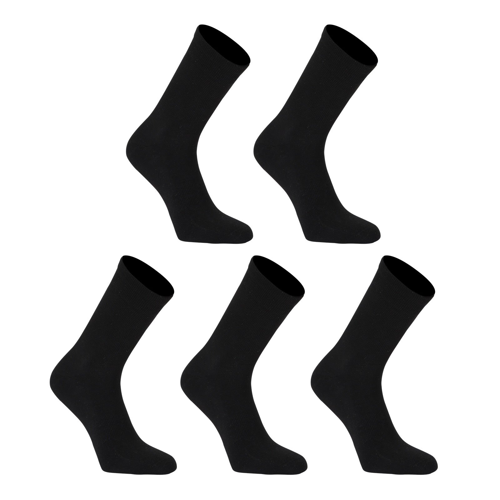 5X Rexy 3D Seamless Crew Socks Large Slim Breathable BLACK Main image
