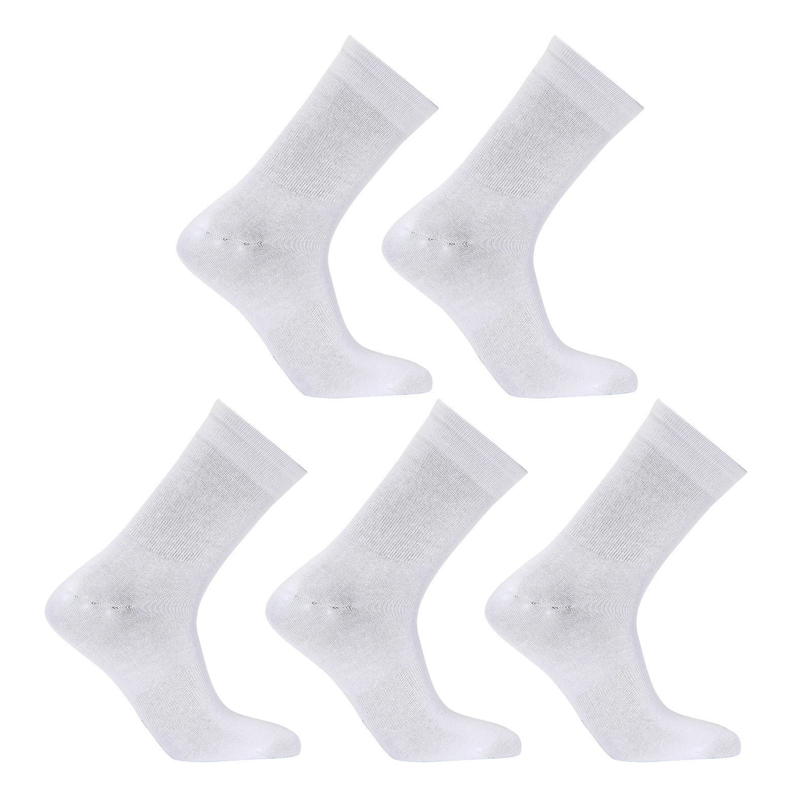 5X Rexy 3D Seamless Crew Socks Large Slim Breathable WHITE Main image