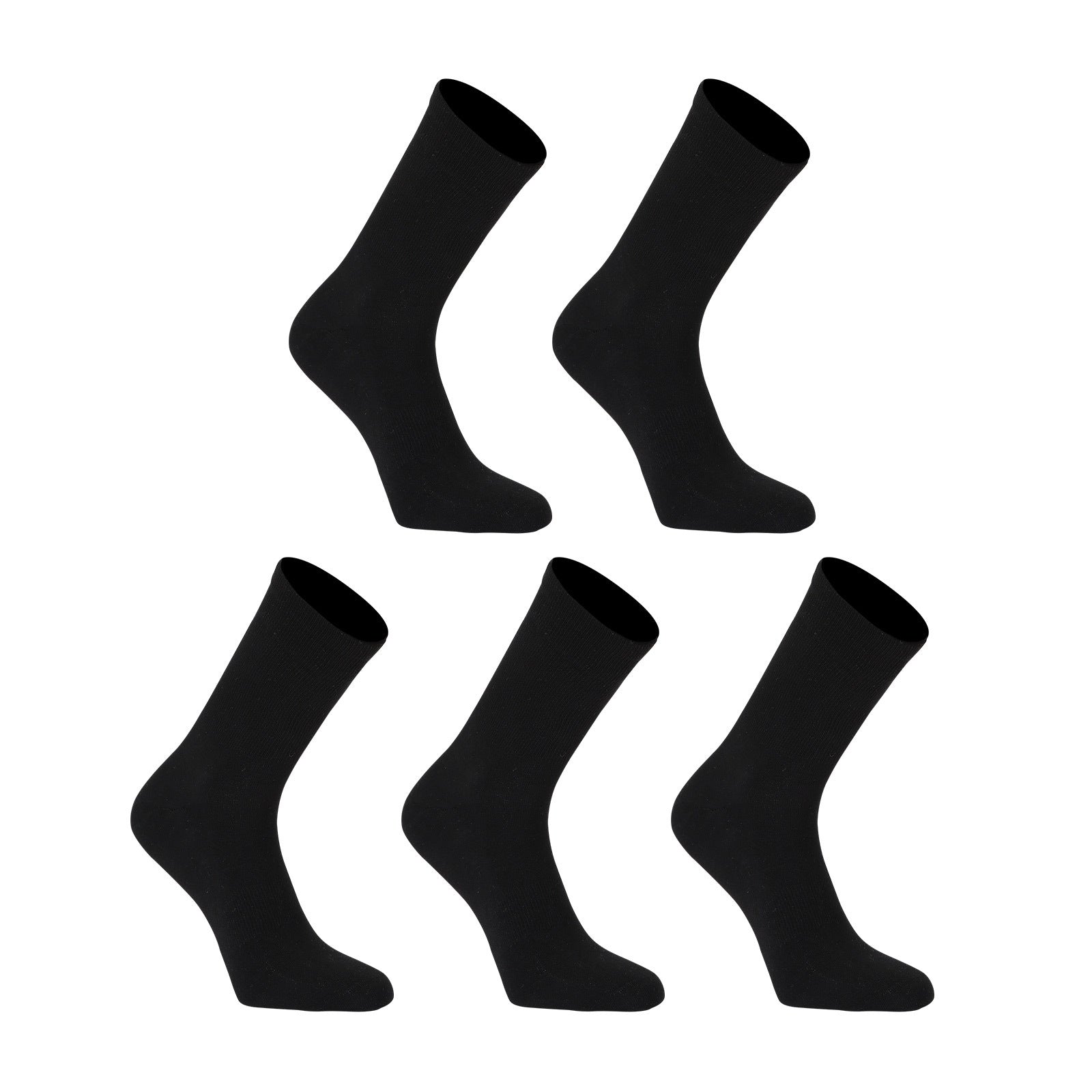 5X Rexy 3D Seamless Crew Socks Medium Slim Breathable BLACK Main image