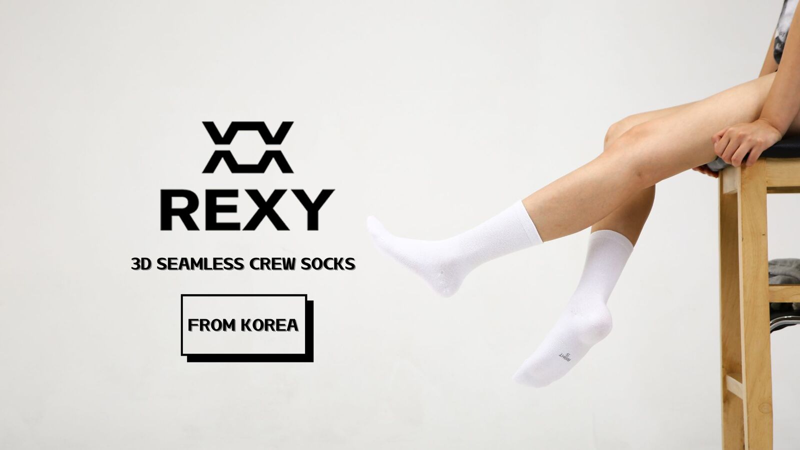 5X Rexy 3D Seamless Crew Socks Medium Slim Breathable WHITE Secondary image