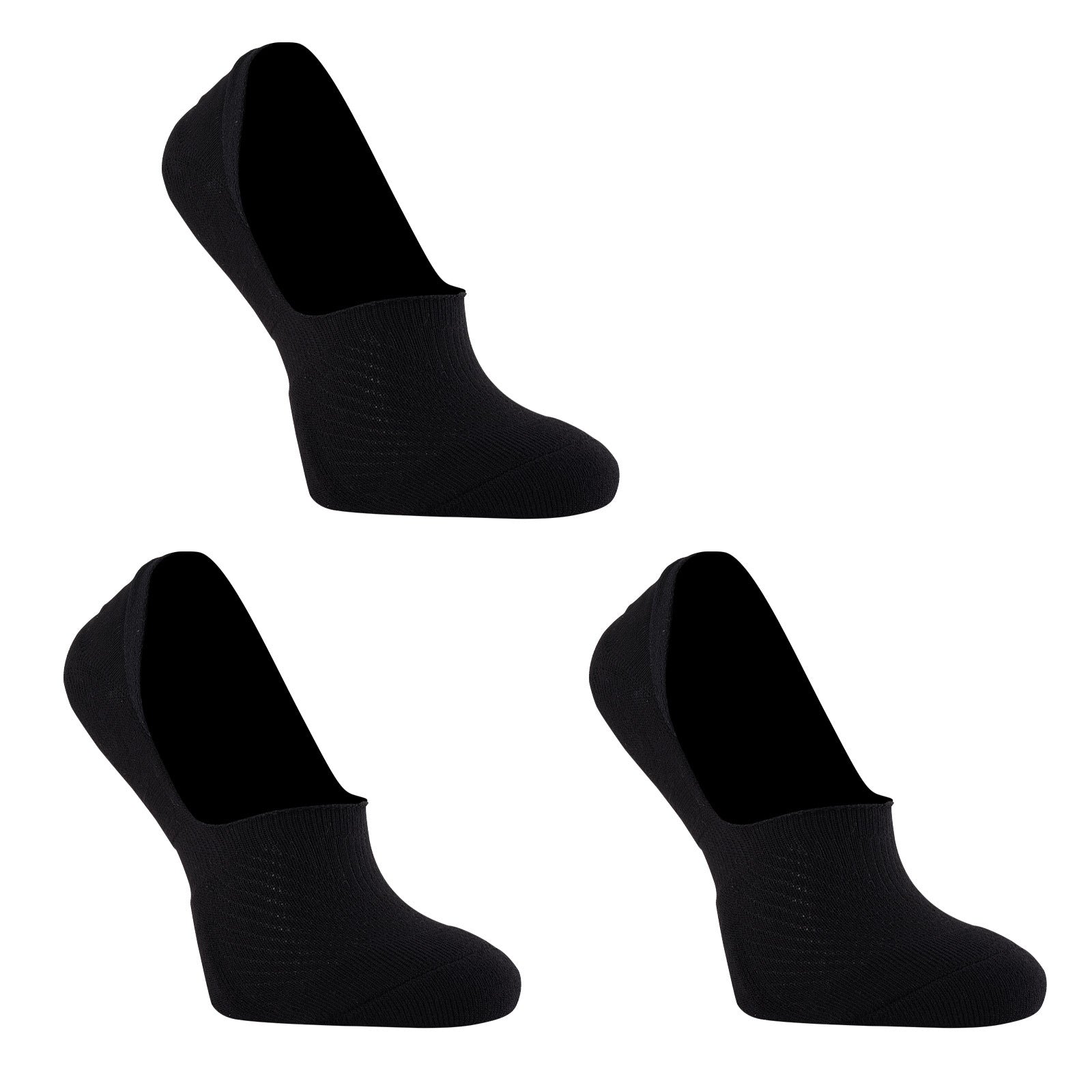 3X Rexy Cushion No Show Ankle Socks Large Non-Slip Breathable BLACK Main image