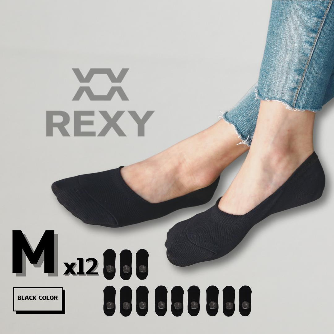 12X Rexy Cushion No Show Ankle Socks Medium Non-Slip Breathable BLACK Secondary image