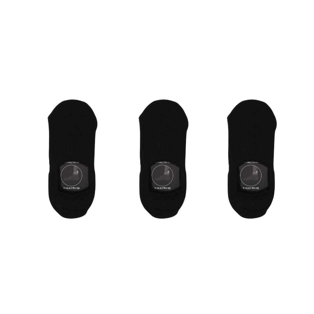 3X Rexy Cushion No Show Ankle Socks Medium Non-Slip Breathable BLACK Main image
