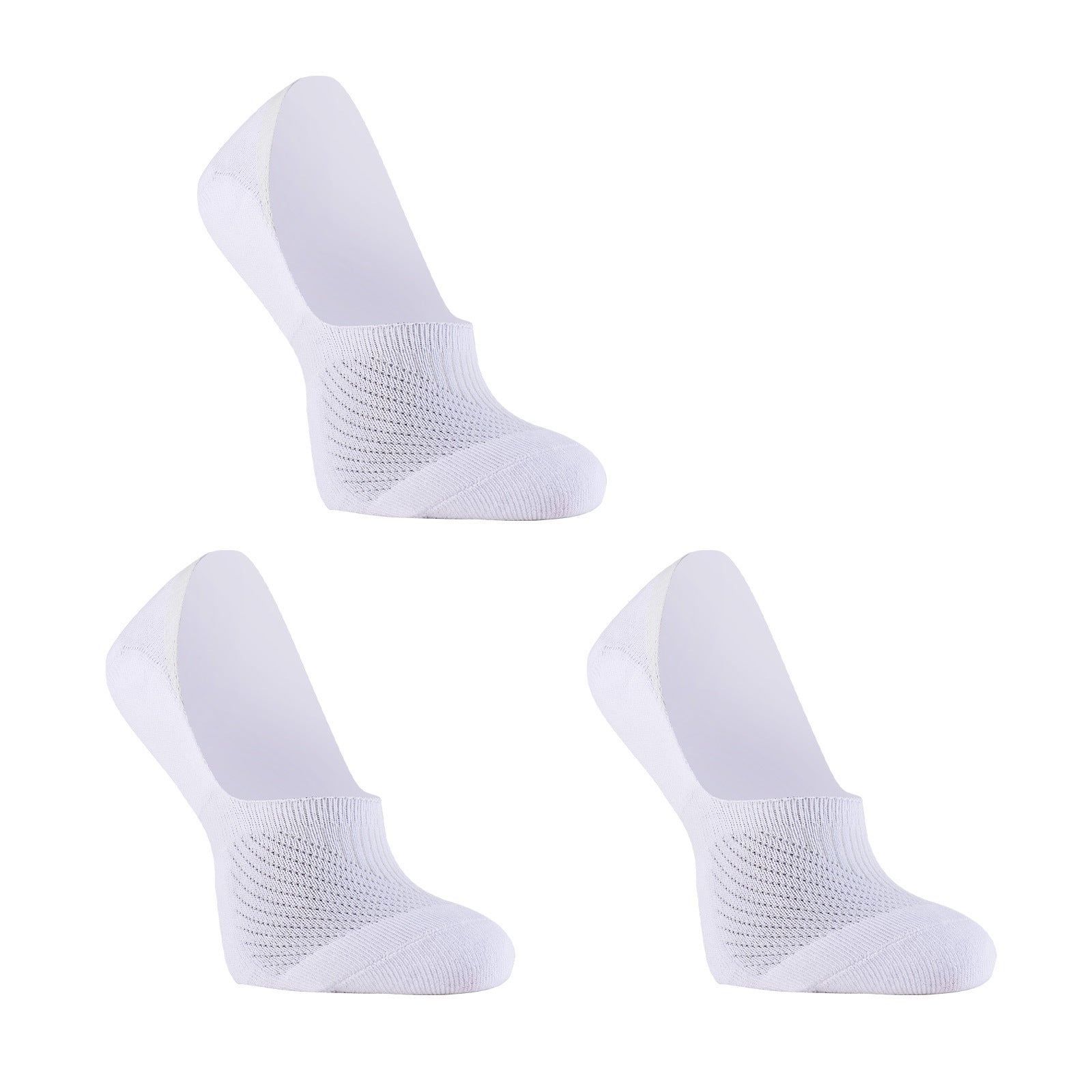 3X Rexy Cushion No Show Ankle Socks Medium Non-Slip Breathable WHITE Main image