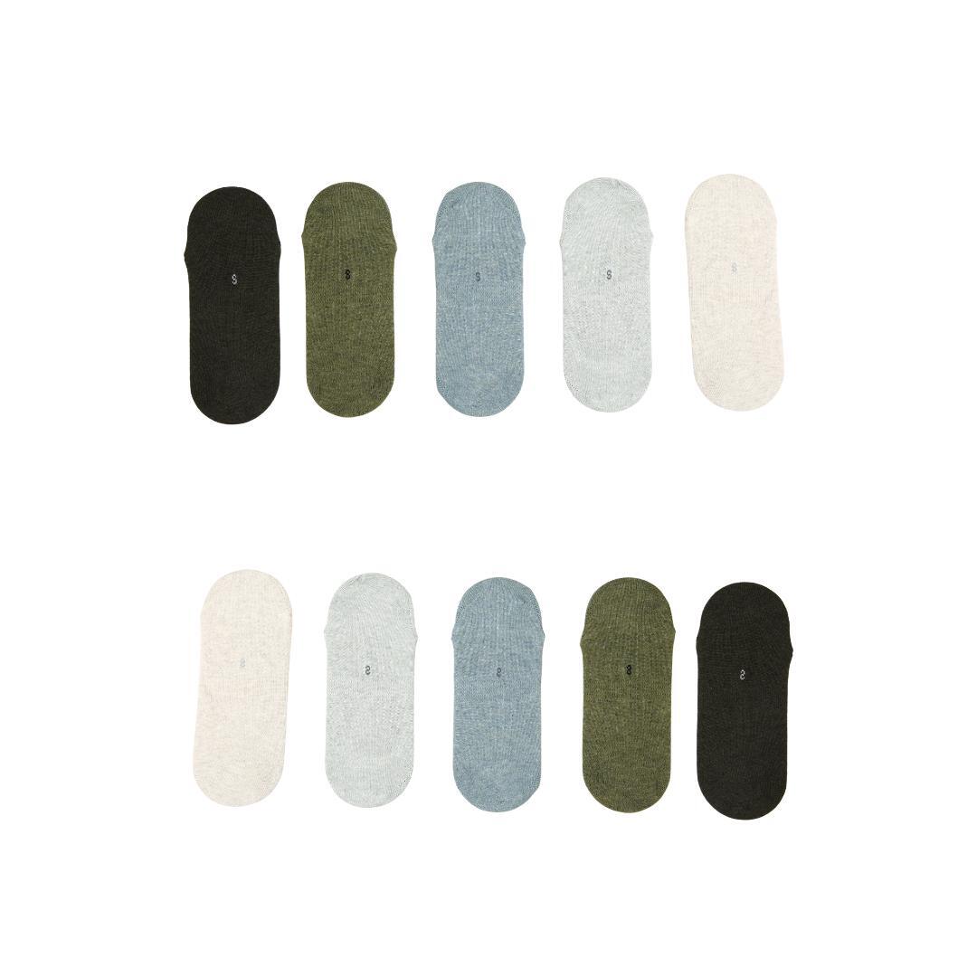 10X Small Daily No Show Sock - MULTI COLOUR	5X Rexy Daily No Show Ankle Socks Small Non-Slip Breath Main image