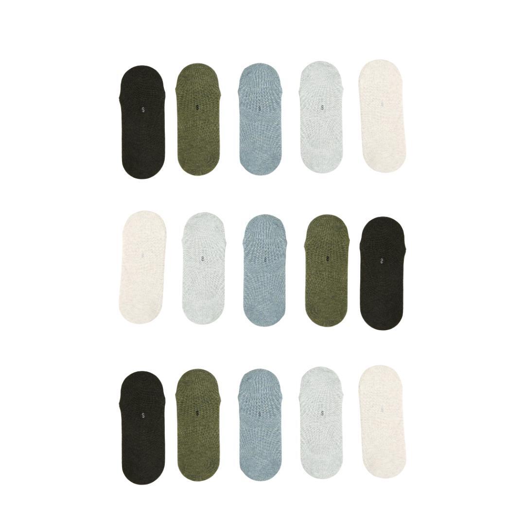 15X Small Daily No Show Sock - MULTI COLOUR	5X Rexy Daily No Show Ankle Socks Small Non-Slip Breath Main image