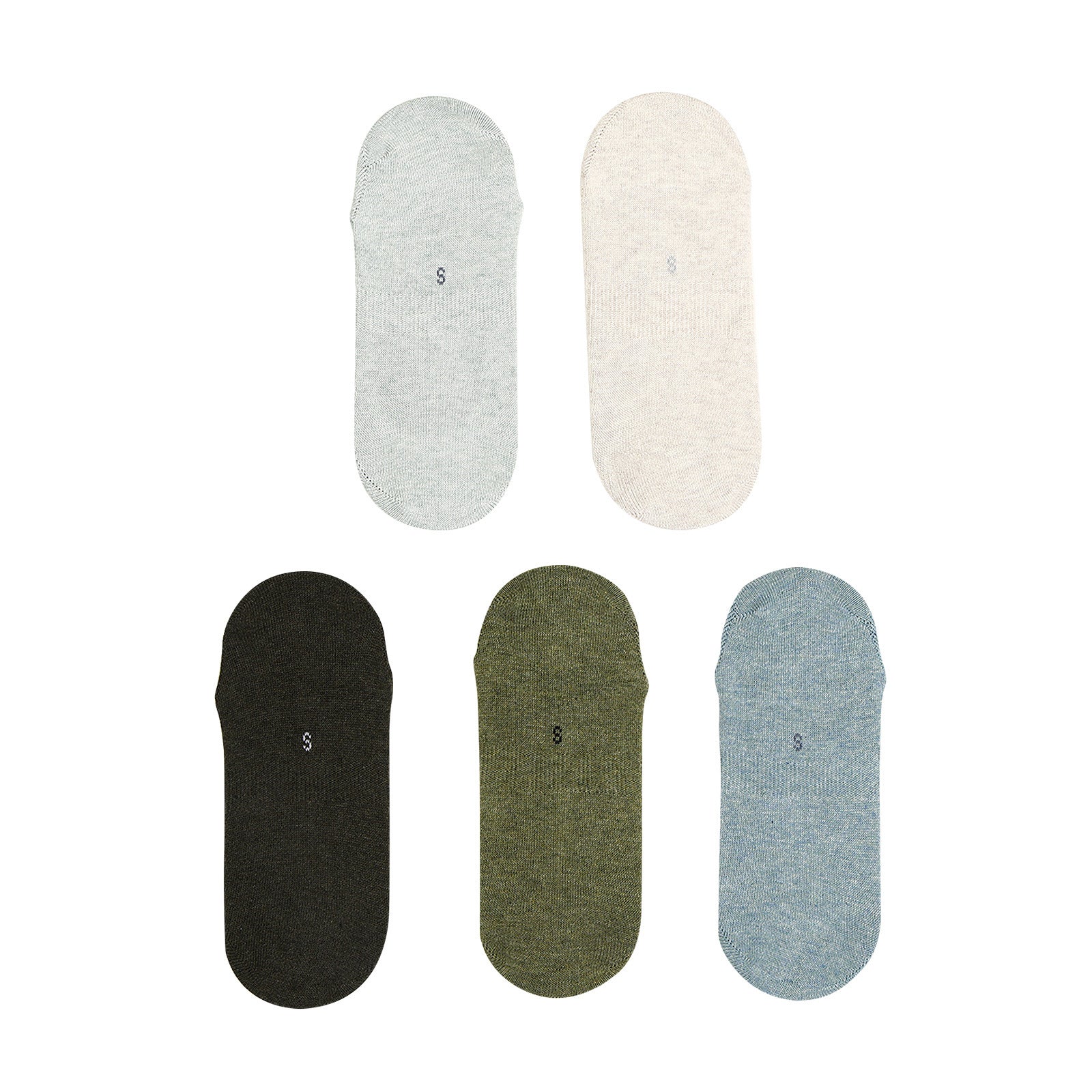5X Small Daily No Show Socks - MULTI COLOUR	5X Rexy Daily No Show Ankle Socks Small Non-Slip Breath Main image